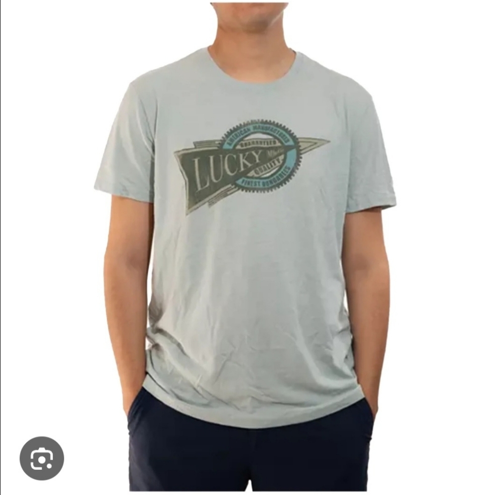 LUCKY BRAND GRAPHIC TEE IN MINT GREEN SIZE LARGE